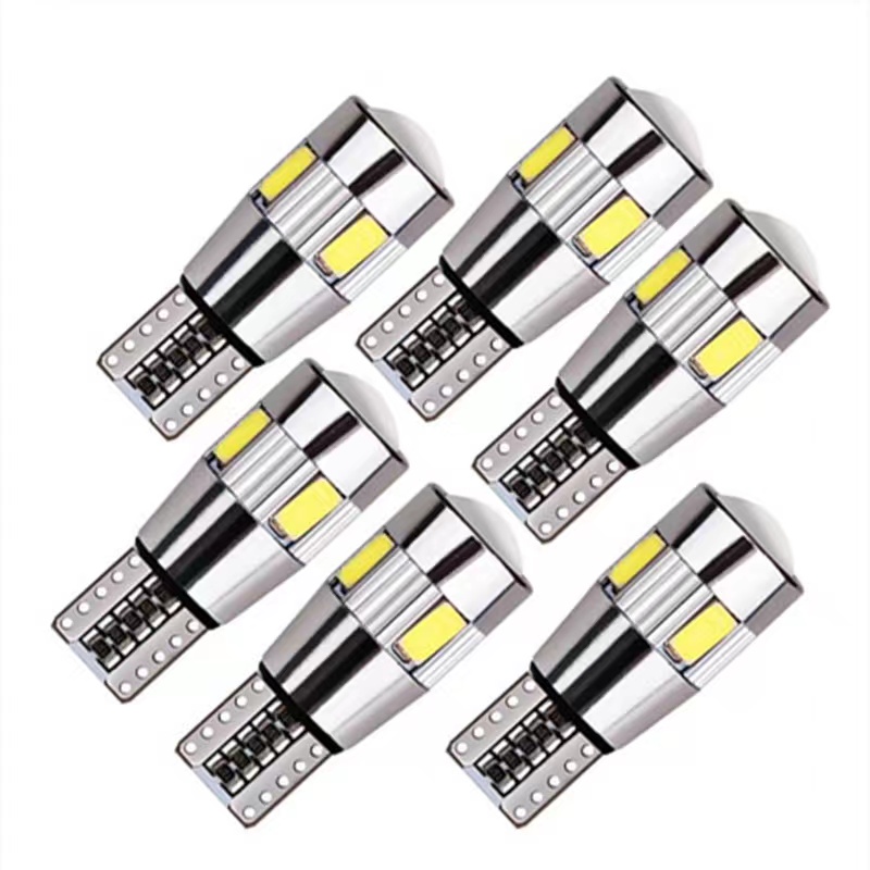 Set 2 Bóng Đèn LED Tín Hiệu 5W5 T10 W5W 12V 6000K 5630 6SMD Cho Xe Ô Tô