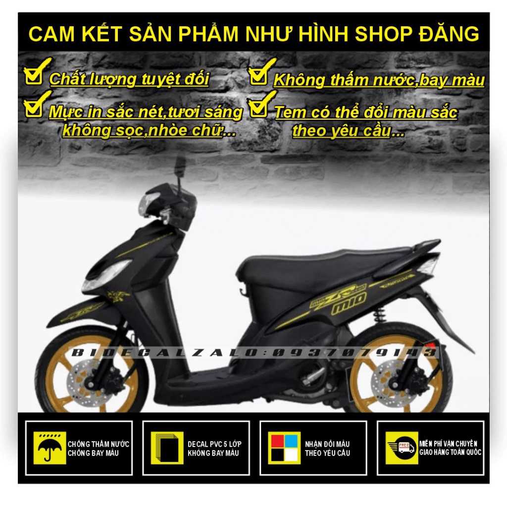 TEM RỜI MIO ZR PHỐI DÁN XE ĐEN - THU DECAL