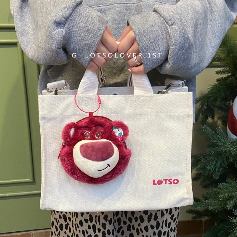 Túi tote quai dài,  in chữ Lotso có kèm túi nhỏ hình gấu Dâu Losto, xinh xắn đáng yêu