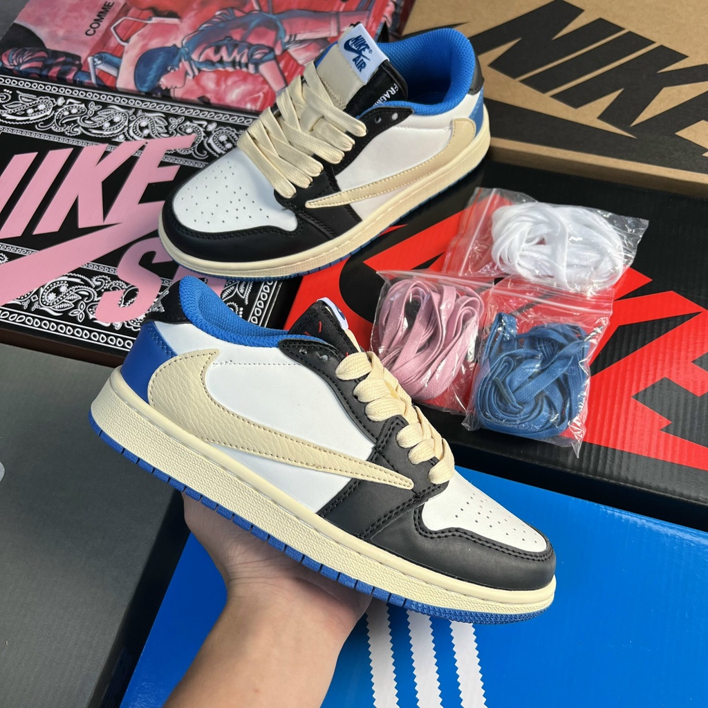 Giày Sneaker Jd1 Travis Xanh Giày Jd1 low Xanh Dương, Siêu Hot Trend Full Size
