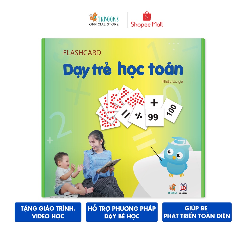 Flashcard Dạy Trẻ Học Toán Glenn Doman- Bộ 59 thẻ học thông minh phát triển tư duy logic cho trẻ từ 0-6 tuổi