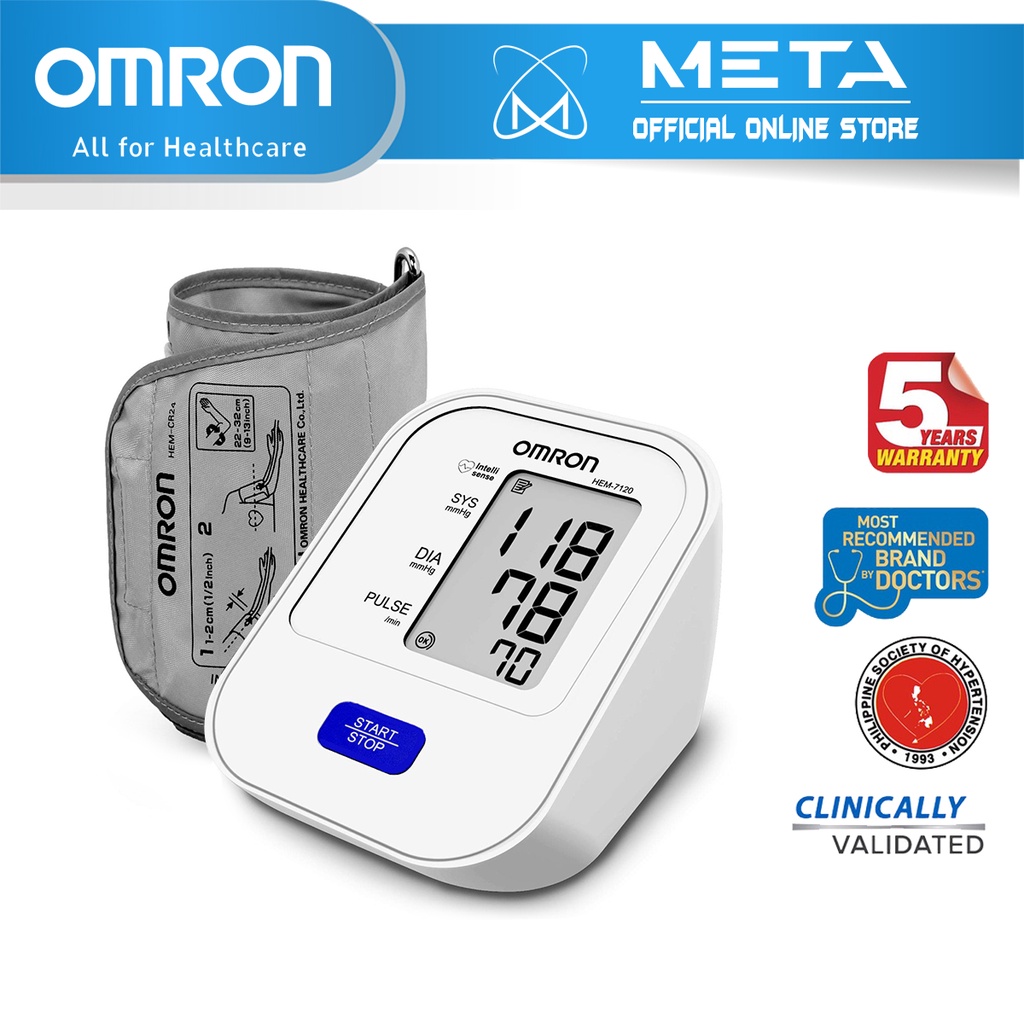 Máy Đo Huyết Áp Bắp Tay Tự Động Omron HEM-7120 | Công nghệ IntelliSense Tiên Tiến | Bảo Hành Chính Hãng 5 Năm