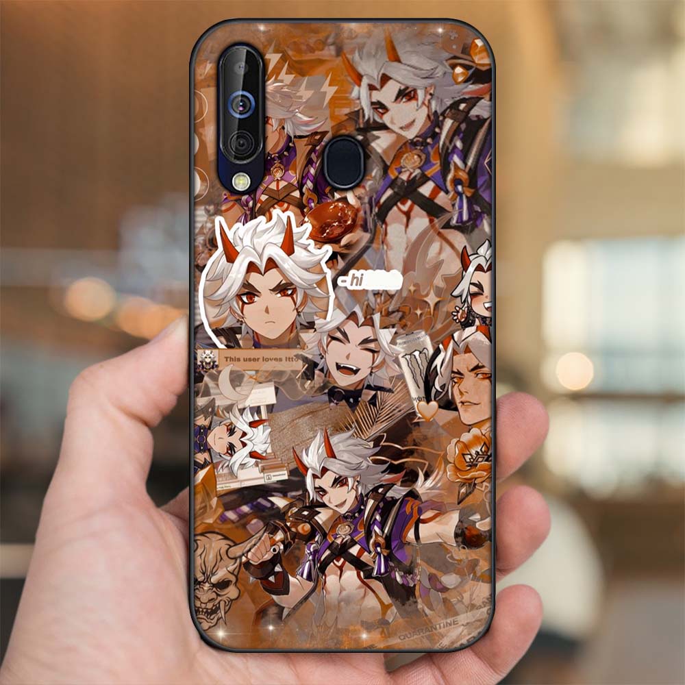 Ốp lưng Samsung A8s, A60, M30 viền đen in hình Arataki Itto Genshin Impact