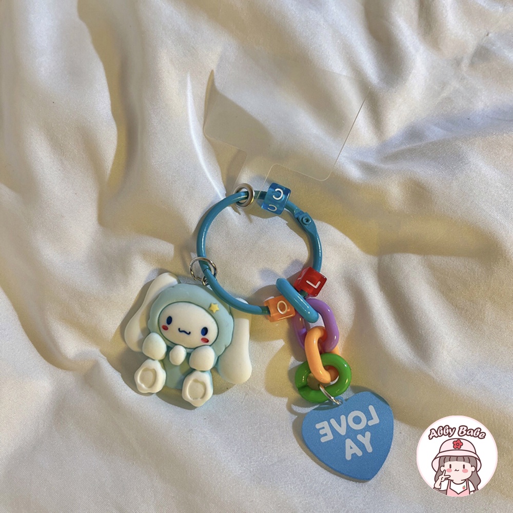 Móc Khóa Điện Thoại Mini Bằng Silicon Hình Cinnamoroll Dễ Thương