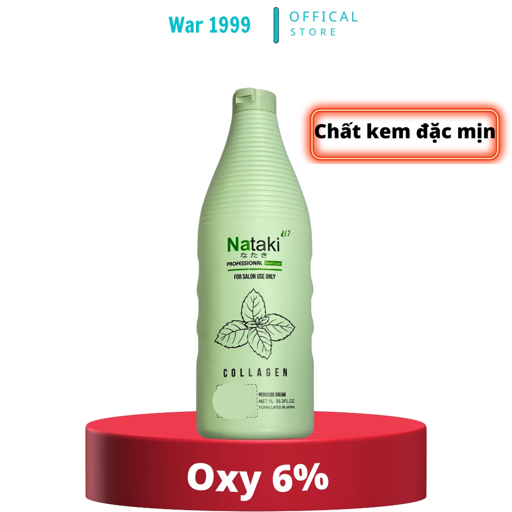 oxy trợ nhuộm NATAKI collagen bạc hà dung tích 1000ml cho salon