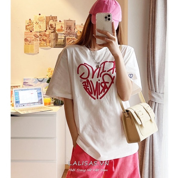 Áo Thun Trắng Tay Ngắn In Chữ love Thời Trang Hàn Quốc