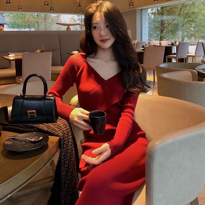 Áo Khoác Dệt Kim Dày Dặn Ôm Dáng Phong Cách Pháp Cổ Điển Hợp Thời Trang