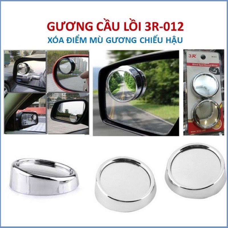 (hàng mới 2023) Bộ 2 gương cầu lồi đa cực 3R-012 CHÍNH HÃNG 360 độ gắn gương chiếu hậu ô tô xe máy loại 1 - otofunmoclan