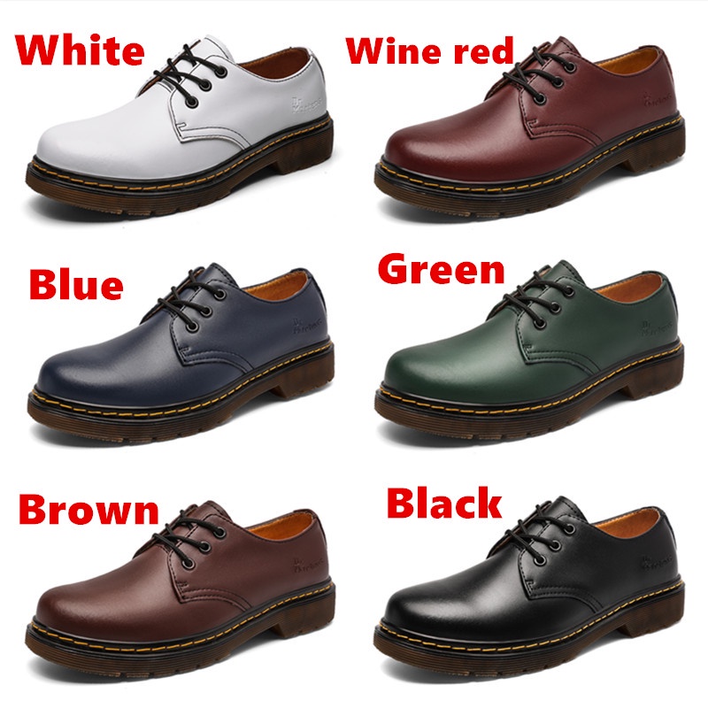 Giày Bốt Martin Da Bò Thật Cổ Thấp Chống Trượt Không Thấm Nước Kiểu Anh Quốc Cho Cặp Đôi Giày Cao Gót Thời Trang Thanh Lịch Cho Nữ
