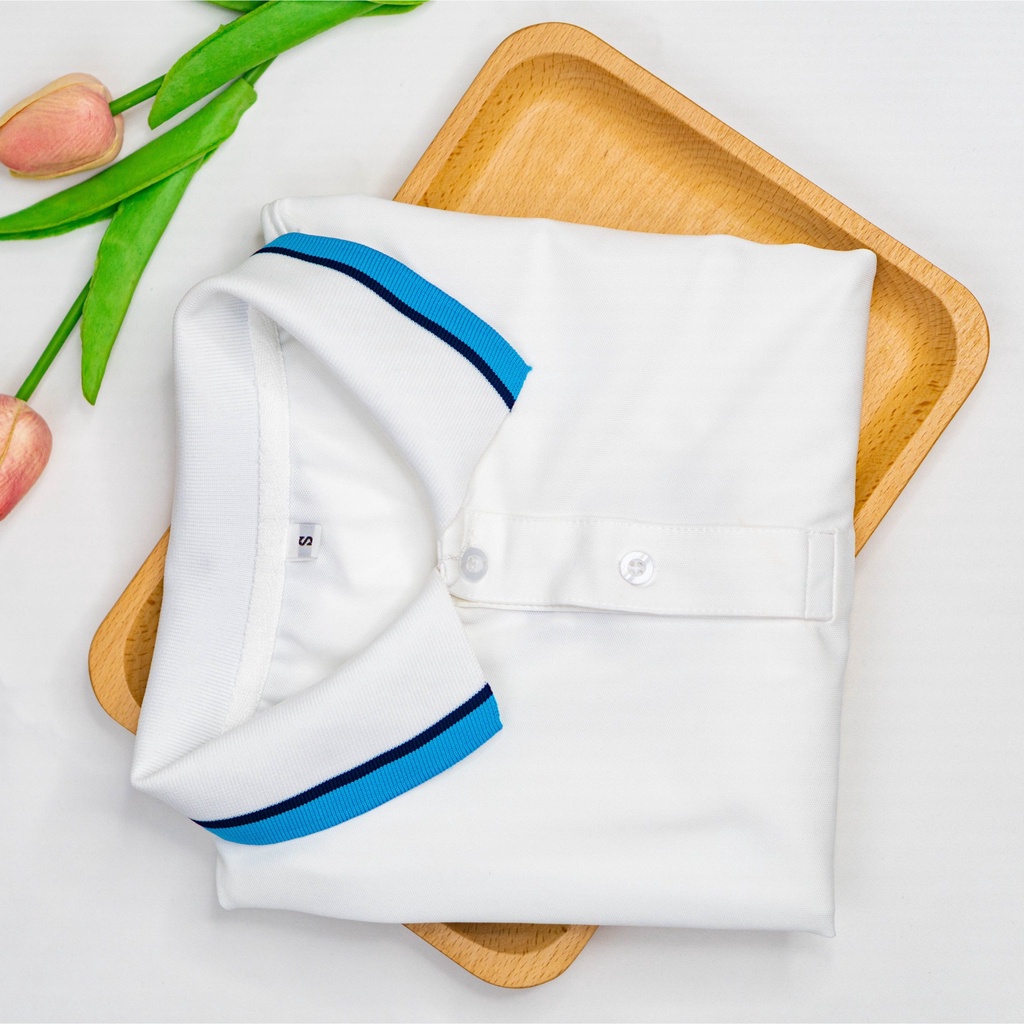 Áo Polo Nữ Cao Cấp Có Cổ Trẻ Trung, Tinh Tế, Áo Co Dãn 4 Chiều Thương Hiệu Leza 2 Viền Cổ Xanh Biển