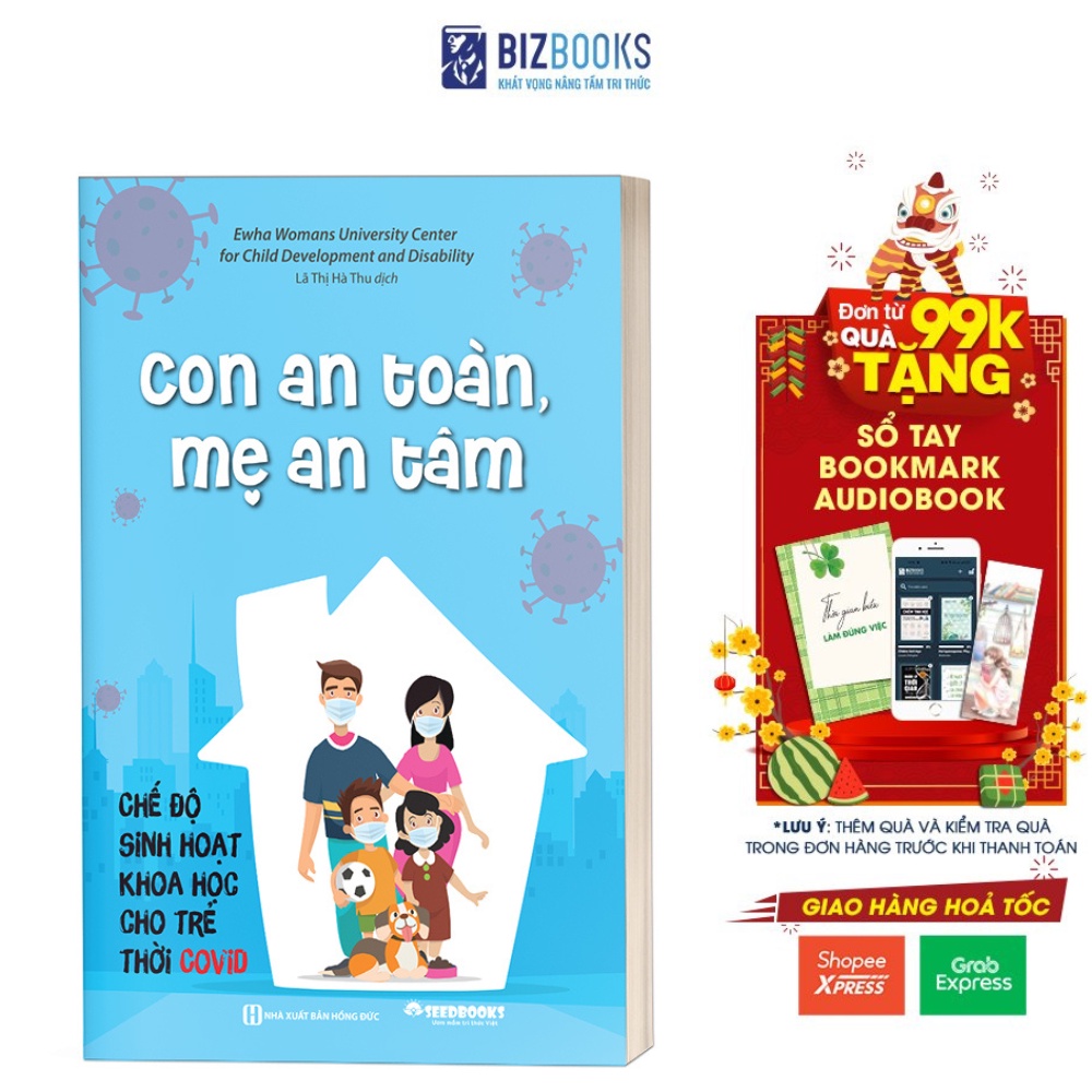 Sách - Con An Toàn Mẹ An Tâm – Chế Độ Sinh Hoạt Khoa Học Cho Trẻ Thời Covid - Bizbooks