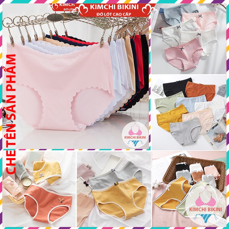 Quần lót đen đáy cotton chống viêm nhiều màu sắc mẫu mã đa dạng KIMCHIBIKINI quần chíp nữ thấm hút mồ hôi xinh đẹp QL079