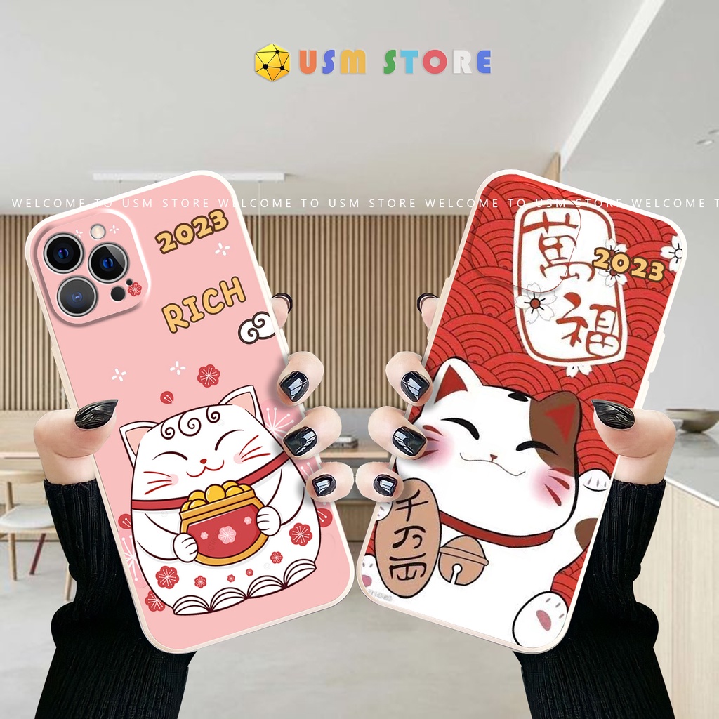 Ốp lưng Mèo Thần Tài iphone 6/7 P/8 P/X/Xmax /11Pro/11Promax /12 Mini/12Pro/12Promax/13pro/13Promax/13mini/14 Pro/ 14