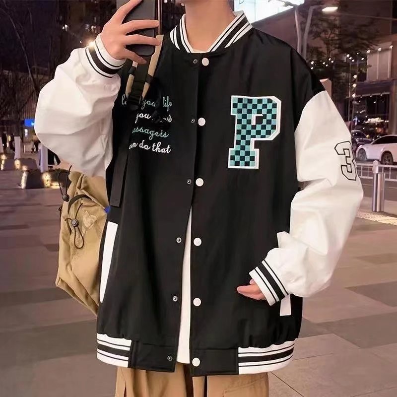 Áo Khoác Bóng Chày In Chữ Thời Trang Hàn Quốc Cho Nam
