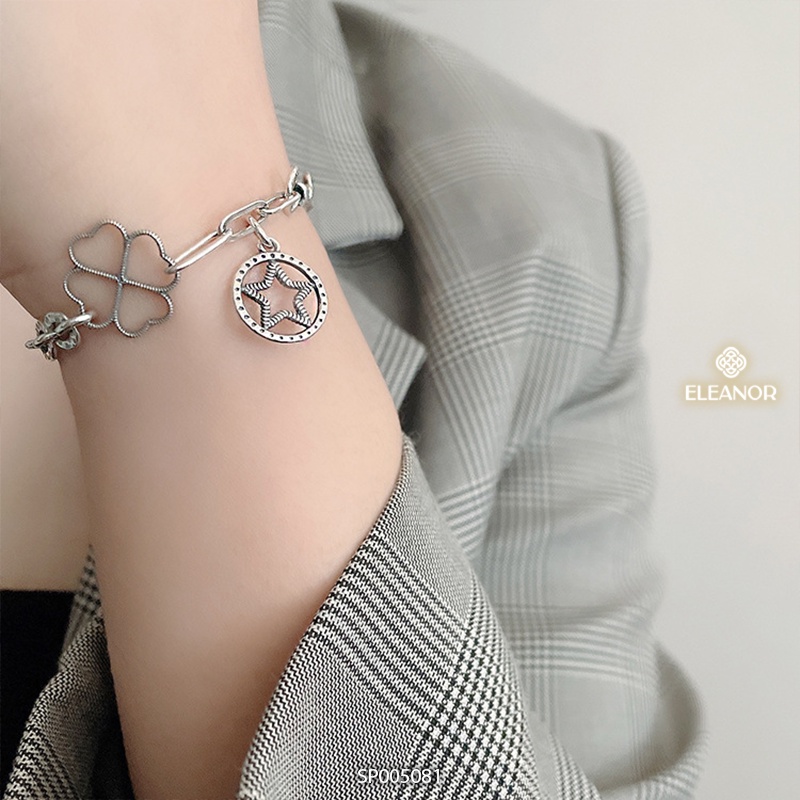 Vòng tay nữ bạc 925 Eleanor Accessories thiết kế mắt xích nhiều họa tiết phụ kiện trang sức 5081