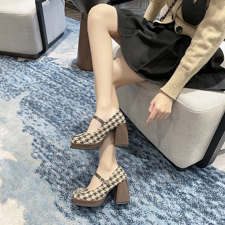 Giày Cao Gót Chanel Mũi Tròn Đế Dày Thời Trang Sành Điệu