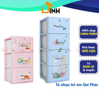 Tủ nhựa quần áo Lucky Qui Phúc, Tủ nhựa trẻ em 5 tầng, 4 tầng, 3 tầng, hàng chính hãng công ty