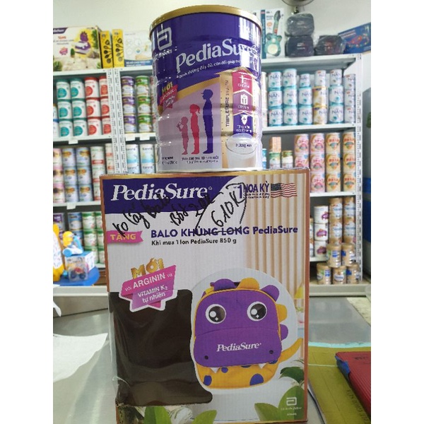 CHẠY SỐ GIẢM GIÁ SỮA BỘT PEDIASURE B/A HƯƠNG VANI 850GR  tặng balo