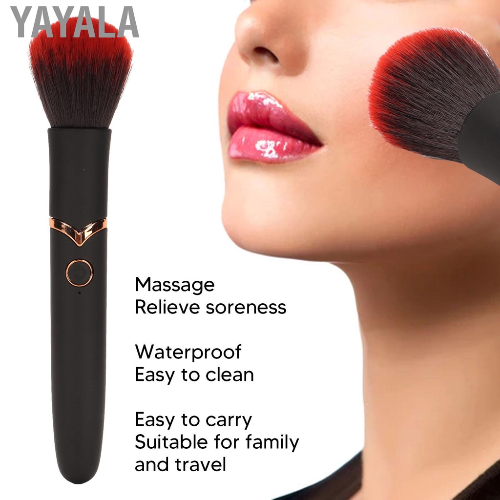 Yayala USB Makeup Brush Rechargeable Massage 10 Gears Adjustable Electronic Cosmetic for Relieving Soreness