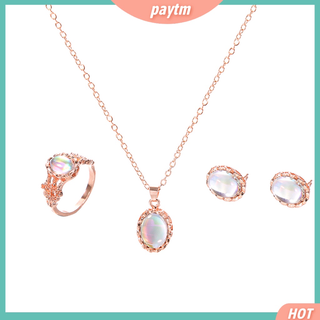 (PTM) Set vòng cổ nhẫn và hoa tai thời trang phong cách cho nữ