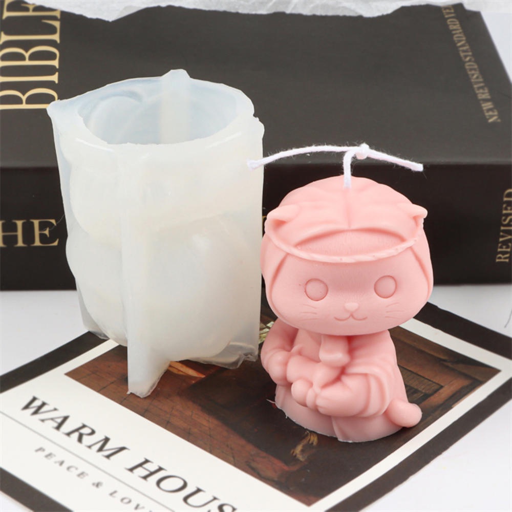 Khuôn Làm Nến Hình Mèo Bằng Silicone DIY