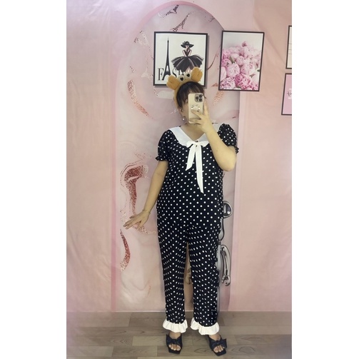 SÉT BỘ TIỂU THƯ HOẠ TIẾT CHẤM BI BIGSIZE 68kg đến 95kg