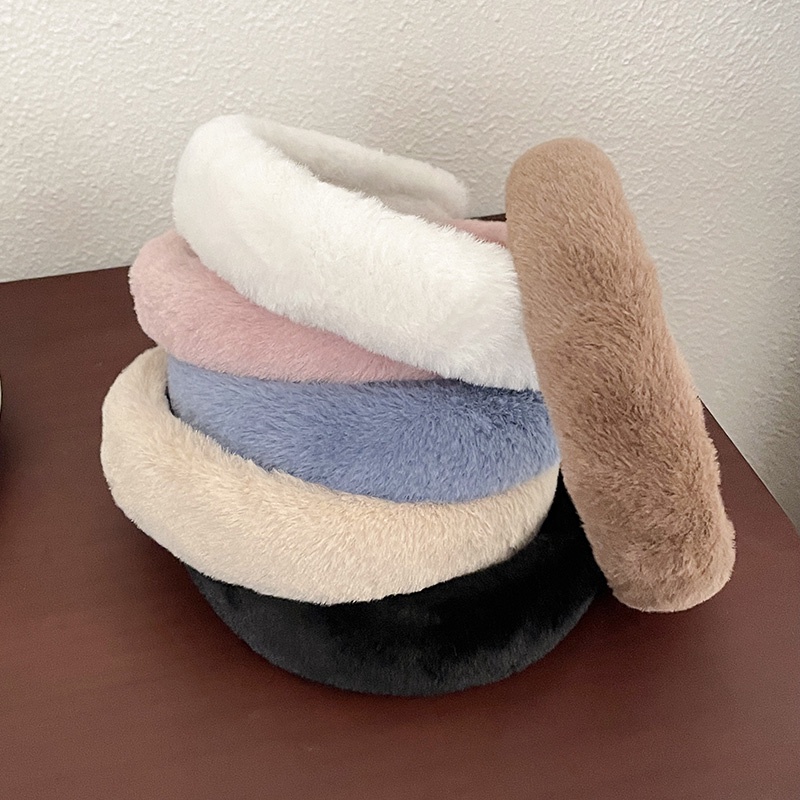 Băng Đô Vải Lông Vành Rộng Thời Trang Thu Đông Hàn Quốc Mới Cho Nữ