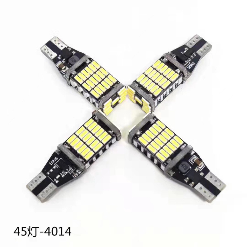 Set 2 Bóng Đèn LED T15 W16W 921 912 T16 902 Công Suất Cao 45 4014SMD 1200LM Siêu Sáng Cho Xe Hơi
