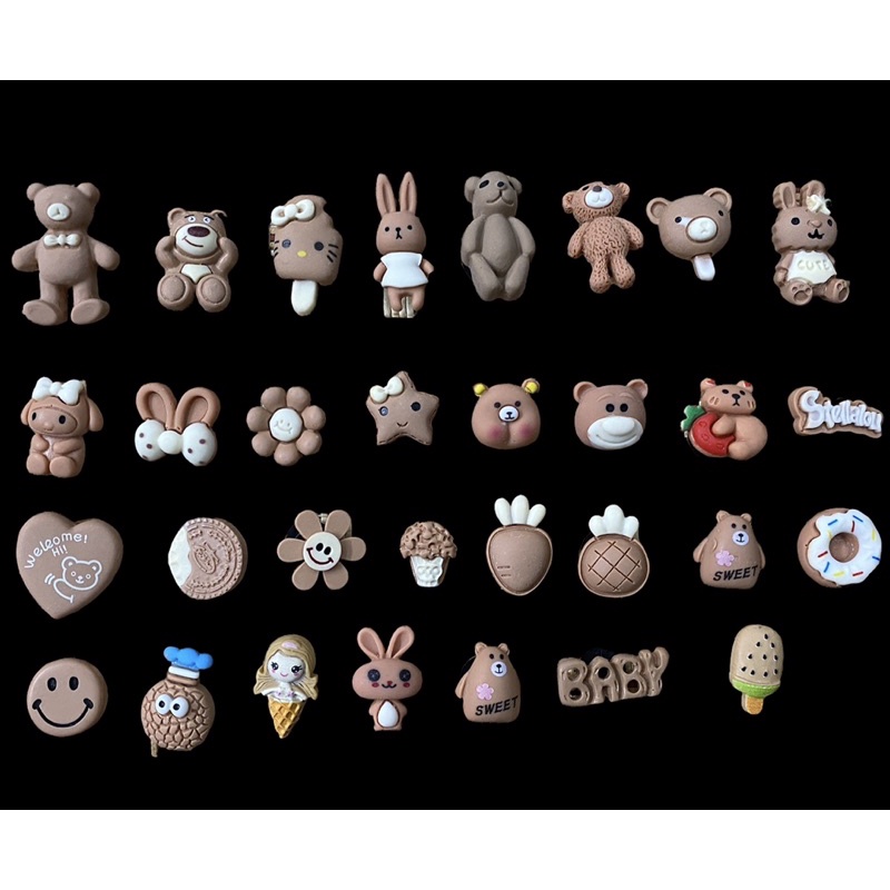 Set 10 sticker 3d gắn dép crocss theo màu sắc