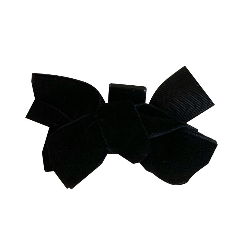 Kẹp Tóc Nơ Bằng Nhung Đen Thời Trang Thu Đông Dễ Thương Cho Nữ