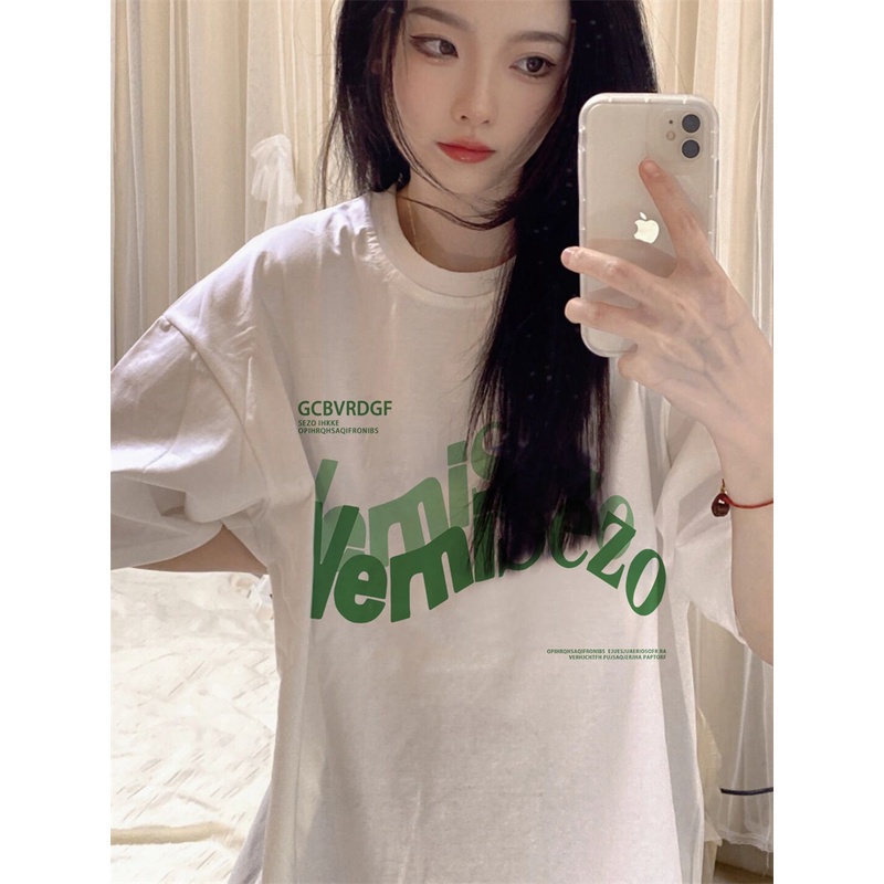 Áo Thun Ngắn Tay Dáng Rộng Thời Trang vintage Cho Nữ