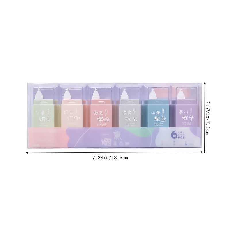 Set 6 Bút Xóa Kéo Màu Trắng Phong Cách Vintage 5mm * 6m