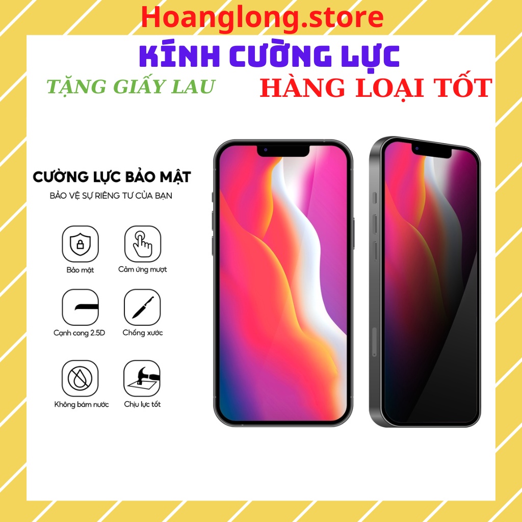 Kính Cường Lực iPhone chống nhìn trộm Cho 11 12 13 14 Pro Max X XS XR 6 6S 7 8 Plus SE
