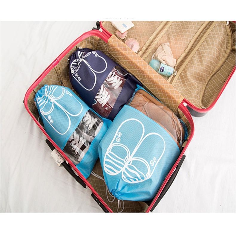 Túi Vải Đựng Giày Đá Bóng Đựng Giày Dép Du Lịch Dã Ngoại Dây Rút Chống Bụi PINKWISH K160