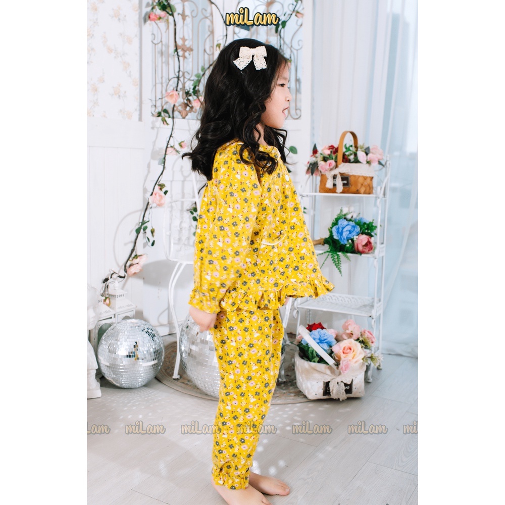 Mã bmlt30 giảm đến 30k đơn 299k bộ ngủ pijama thu đông dài tay hoa nhí vải - ảnh sản phẩm 4