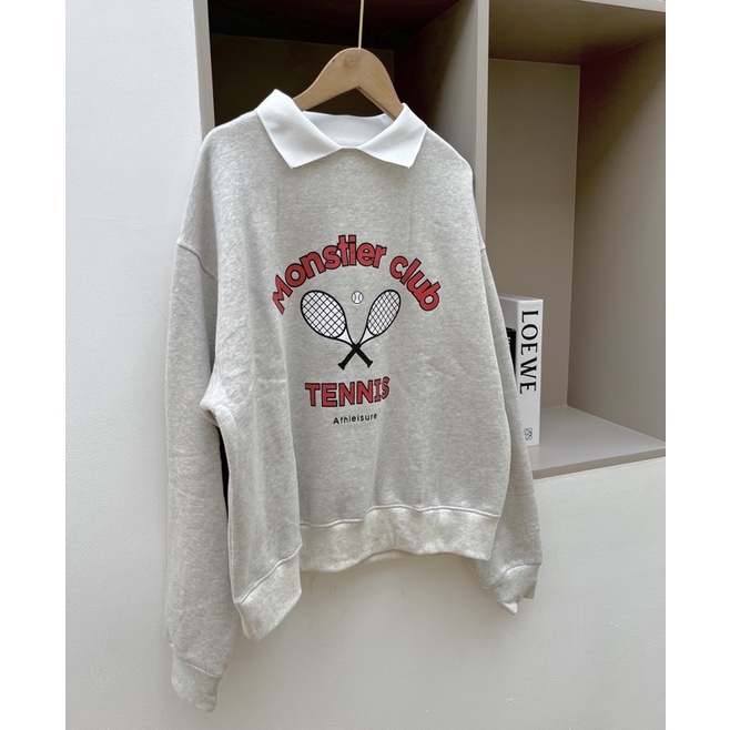 Áo Sweater Cổ Polo Style Preppy - Monstier Preppy Oldschool Sweatshirt 🤞🏻🧺🛀🏻