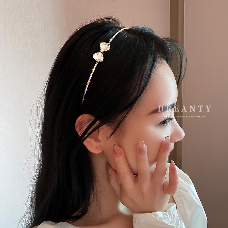 Băng Đô Cài Tóc Hình Nơ Đính Đá Đơn Giản Thời Trang Hàn Quốc