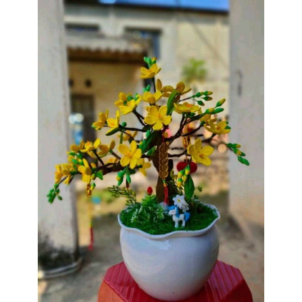 Nụ, Nhụy, Lá Mai, Đào Đất Sét, Phụ Kiện Móc Hoa, Cánh Mai Đào Móc Sẵn