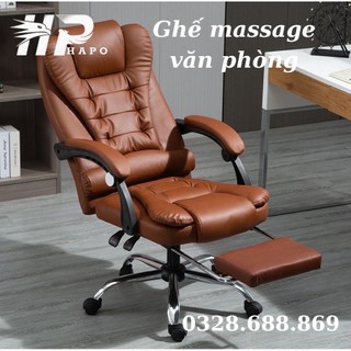 Ghế văn phòng massage ngả lưng đôn chân gác giám đốc, ghế văn phòng chân xoay hàng nhập khẩu cao cấp