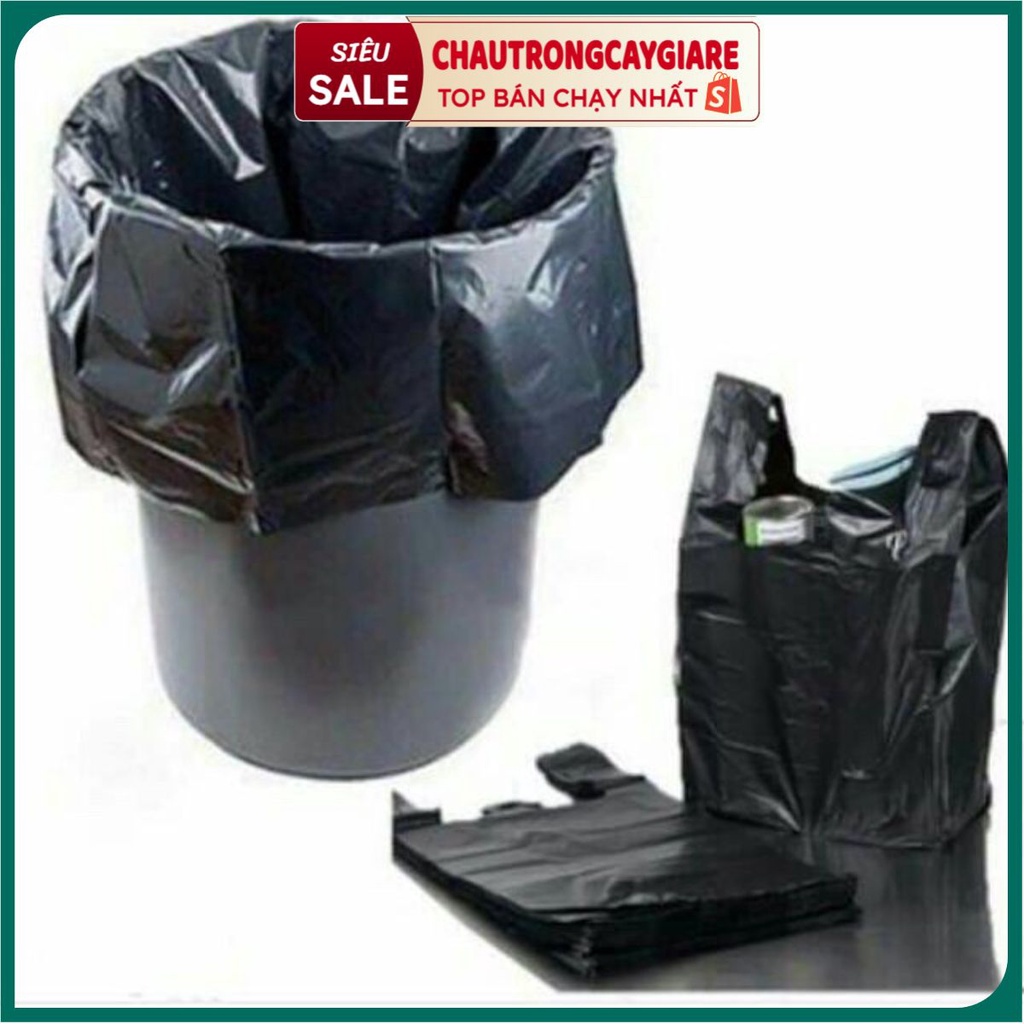 1KG TÚI BÓNG ĐEN ĐỰNG RÁC CÓ 2 QUAI XÁCH , Túi đựng loại to dai dày