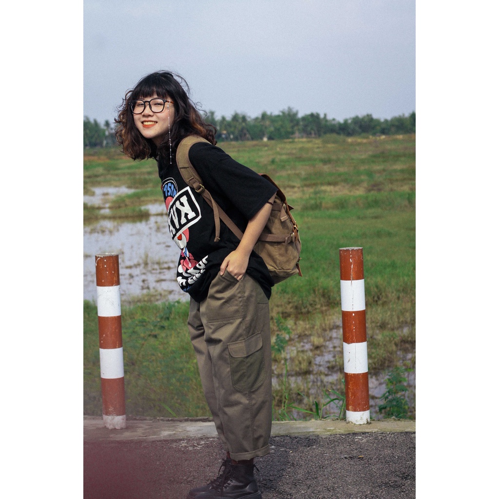 Quần Kaki Baggy Chần Chỉ Túi Hộp Hội Vintage Vui Hè Ngầu