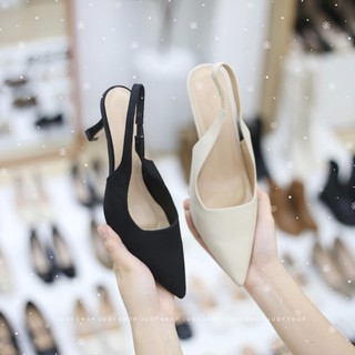Giày cao gót - Sandal slingback Capella VNXK mũi nhọn gót nhọn 7p