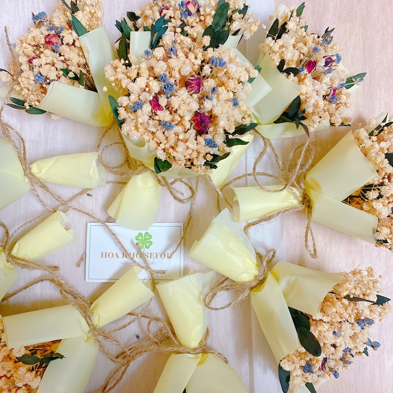 Bó hoa khô mini ❤️Bất tử-sao-baby ❤️ trang trí, làm quà tặng