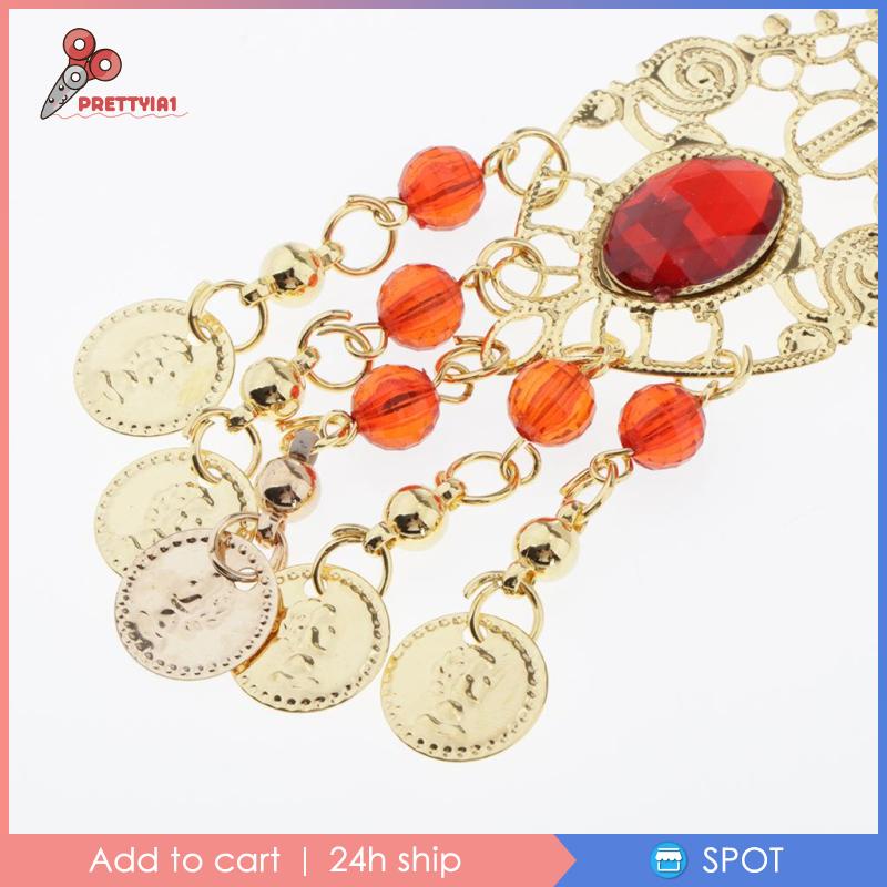 Set trang sức diamante gồm dây chuyền + hoa tai + vòng tay kiểu vũ công Ấn Độ khiêu vũ/ múa bụng
