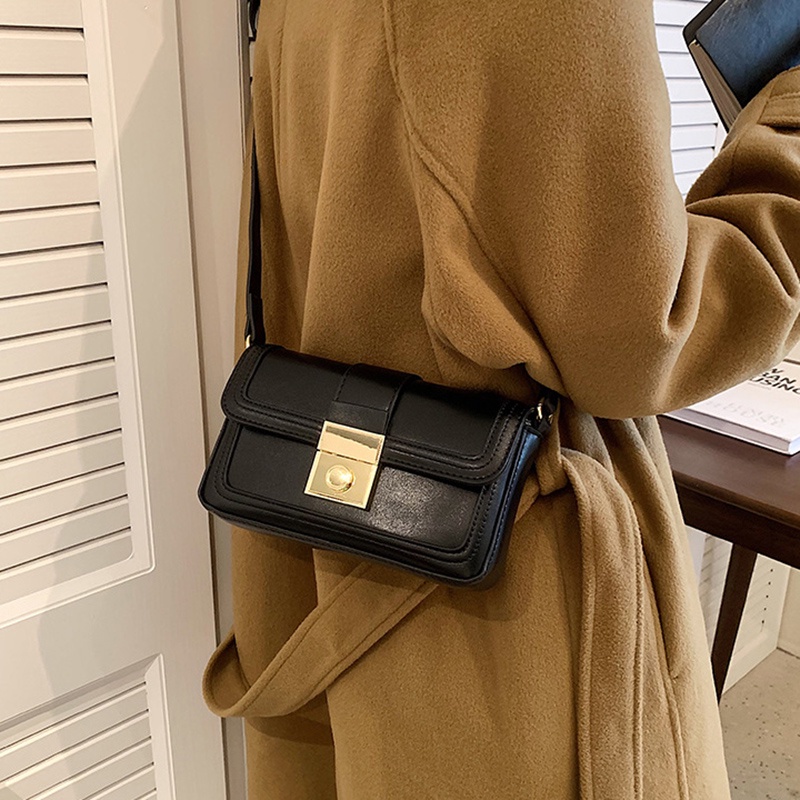 Túi Đeo Chéo Hình Vuông Nhỏ Màu Kaki Phong Cách Hàn Quốc Dễ Phối Đồ Thời Trang Cho Nữ