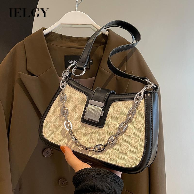 Túi đeo chéo IELGY họa tiết sọc ca rô thời trang trẻ trung dành cho nữ