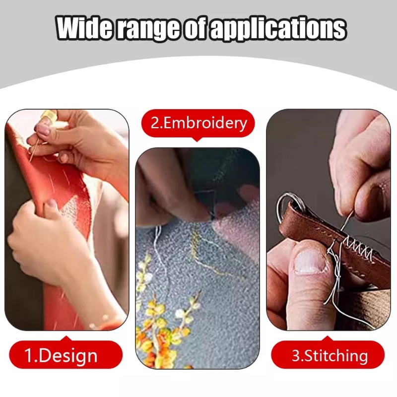 Kim Khâu Hai Mặt Bằng Thép Không Gỉ Kèm Hộp Đựng