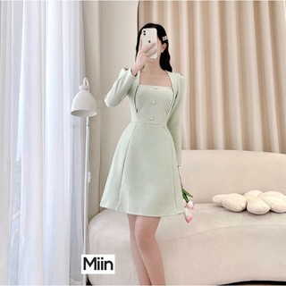 Váy dạ dài tay tiểu thư