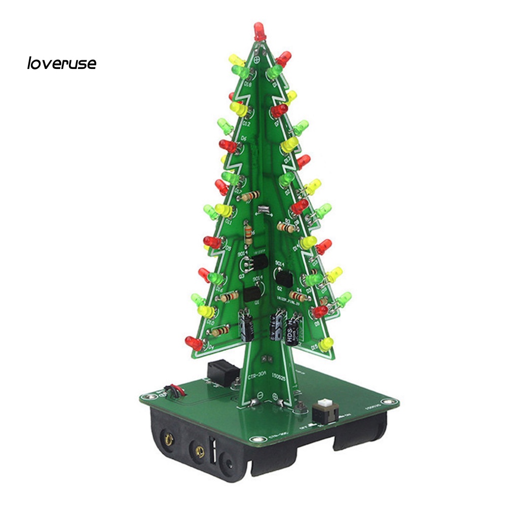 1 Bộ Cây Thông Giáng Sinh Bằng Gỗ Có Đèn LED RGB DIY An Toàn Cho Bé