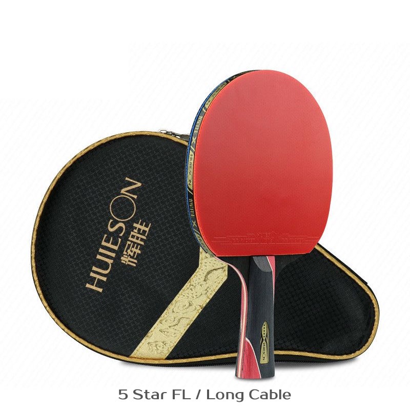 Vợt Đánh Bóng Bàn Huieson 5 / 6 Star Bằng Carbon Kèm Túi Đựng Tiện Lợi